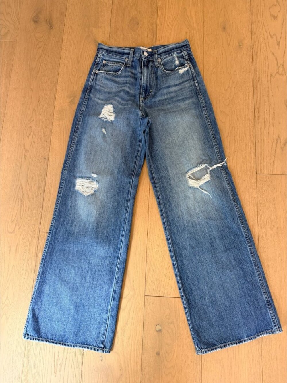 AMO Frida Flare Jeans in Blue Pine High Rise Size 28